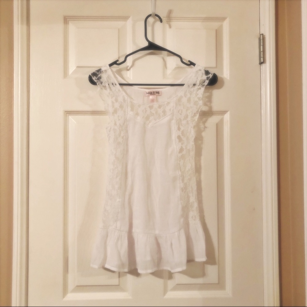 Lottie and Holly White Boho Lace Tunic